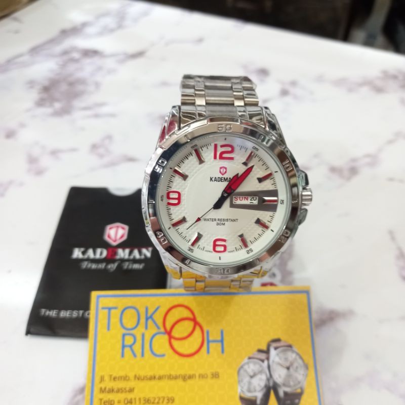 (Toko Ricoh) KADEMAN Watch 30M water resistant / jam tangan pria stainless steel