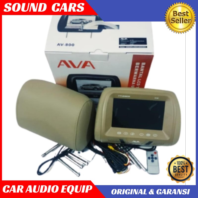 Headrest Monitor TV Sandaran Jok Mobil Monitor Headrest 8" AVA Best Quality Garansi Original
