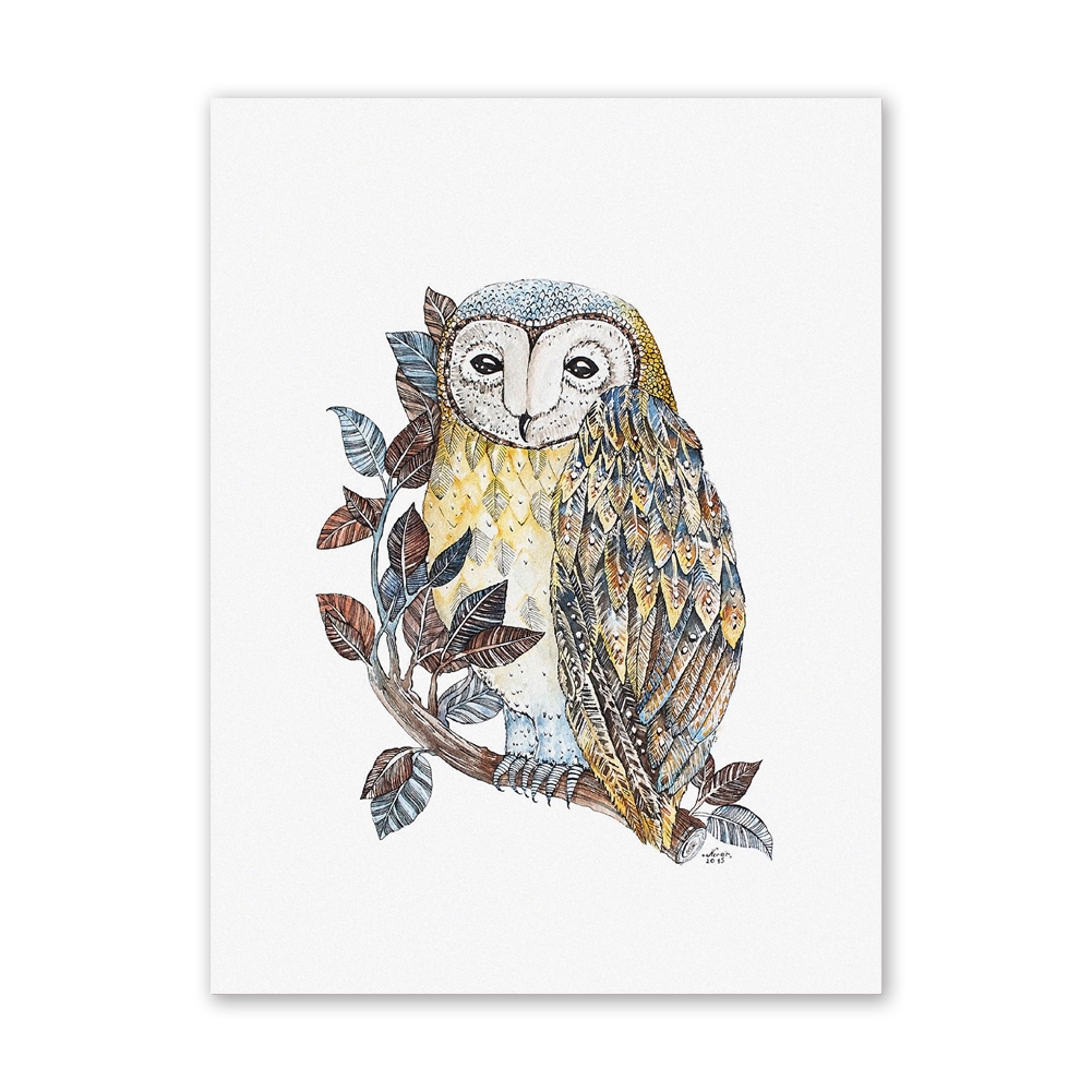 Disuu Lukisan Kanvas Modern Motif Burung Hantu Untuk Dekorasi