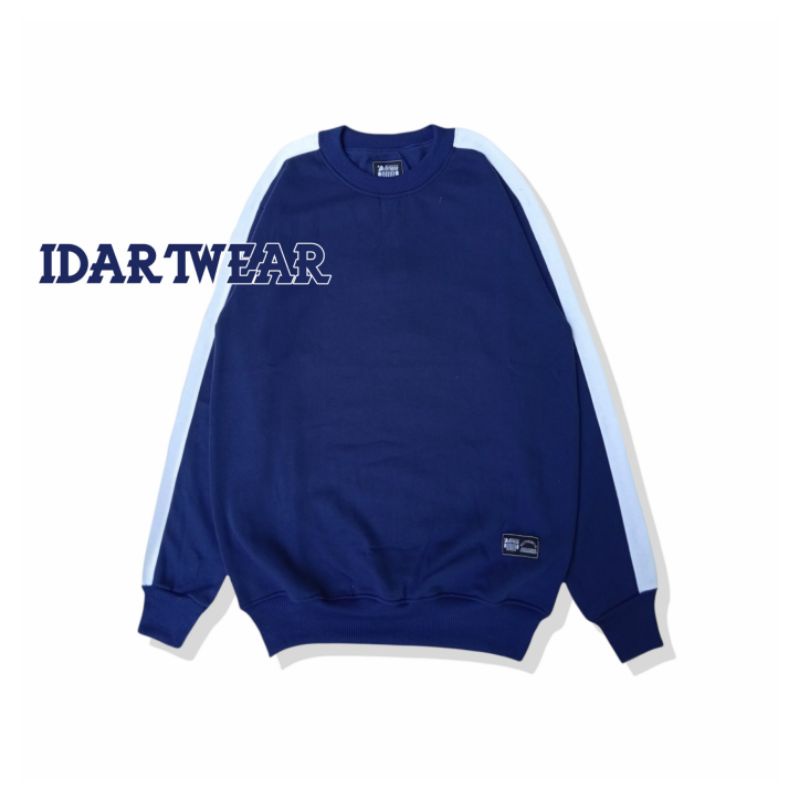 Sweater crewneck Navy List Putih Sweater Kombinasi Pria Wanita