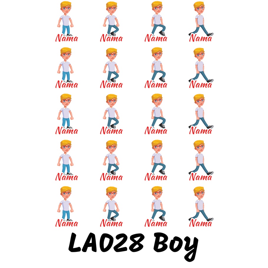 

Sticker Nama Cutting Label Waterproof Tahan Air Kid 28 (LA028)