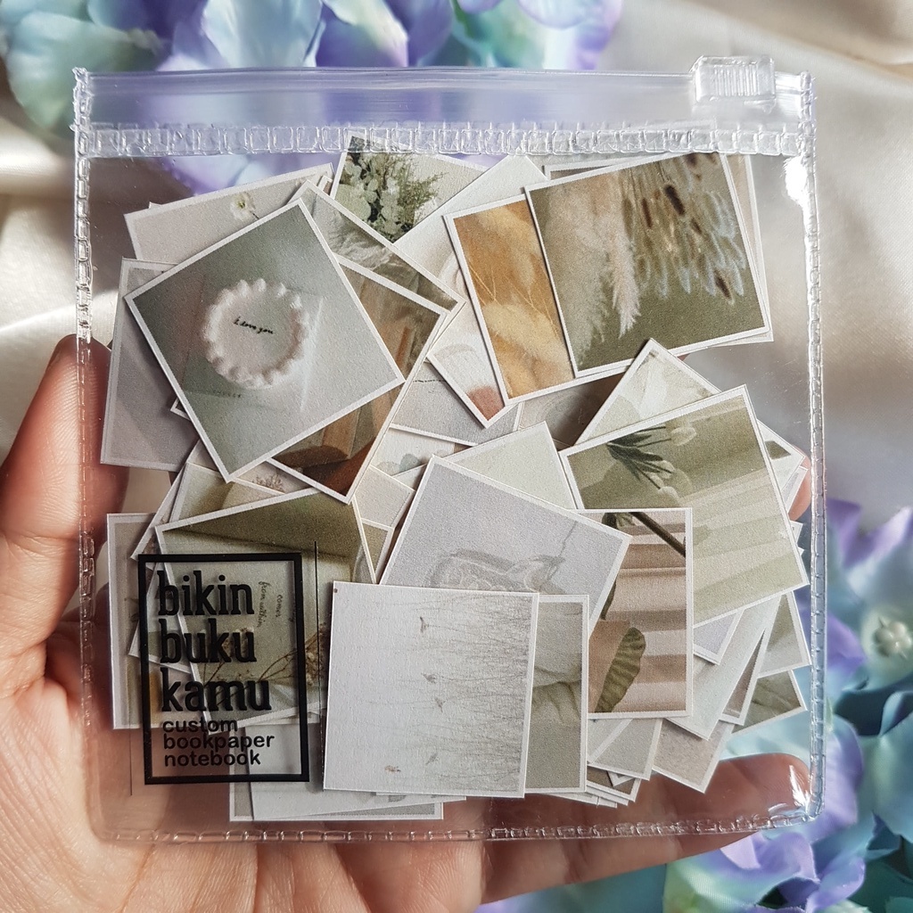 

88pcs Mini Sticker Stiker Jurnal HVS FREE ZIPLOCK POUCH - White