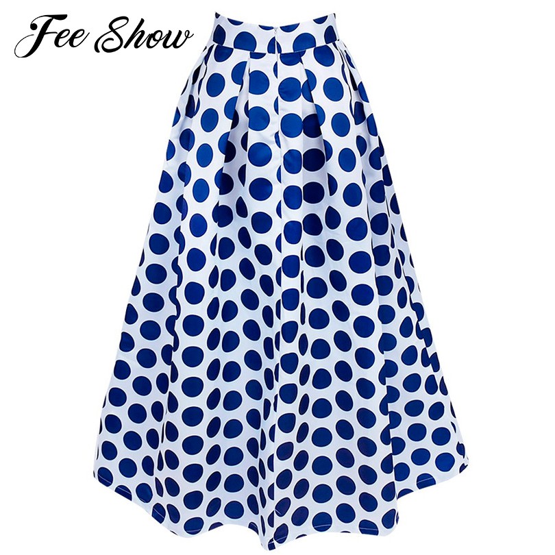 polka dot long skirts