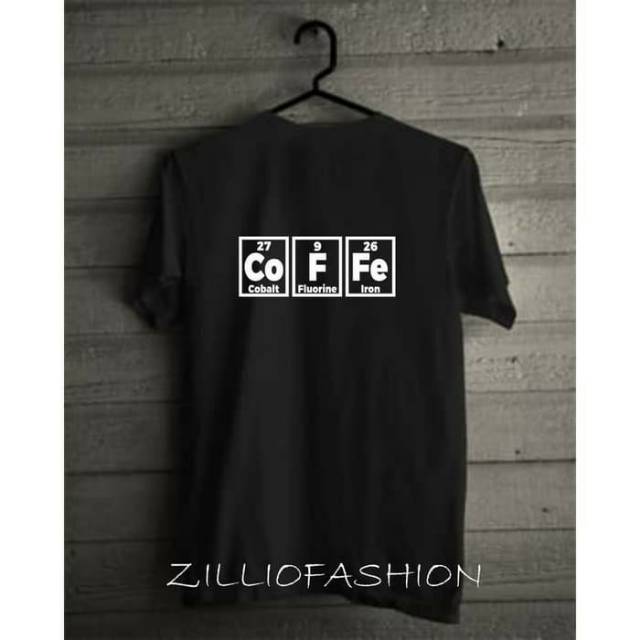 BAJU KAOS KOPI COFFE SENYAWA KIMIA DISTRO UNISEX