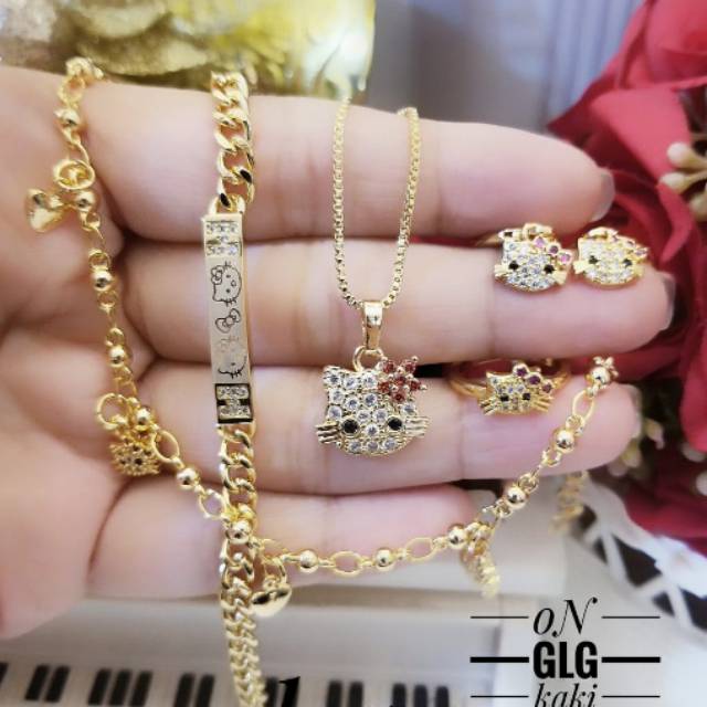 Xuping set perhiasan anak lapis emas 24k 1720e