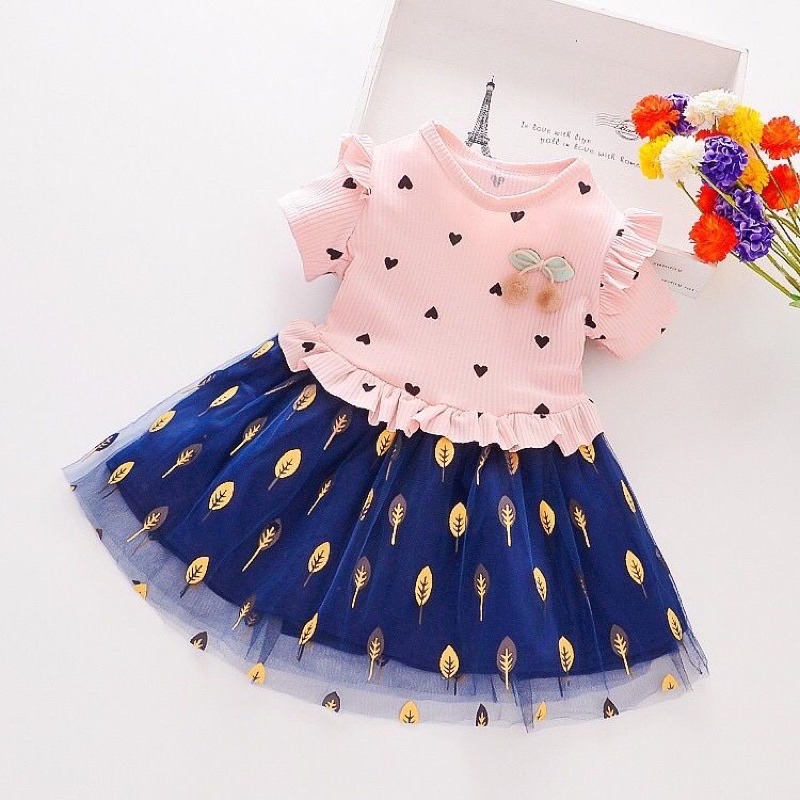 BARU! LIA022 - Dress 0-2 tahun Anak Perempuan Fashion Terlaris Baju Pesta Pergi Jalan