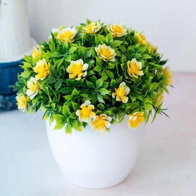 NFS561 bunga plastik/pajangan bunga Artifisial/vas bulat-Kuning