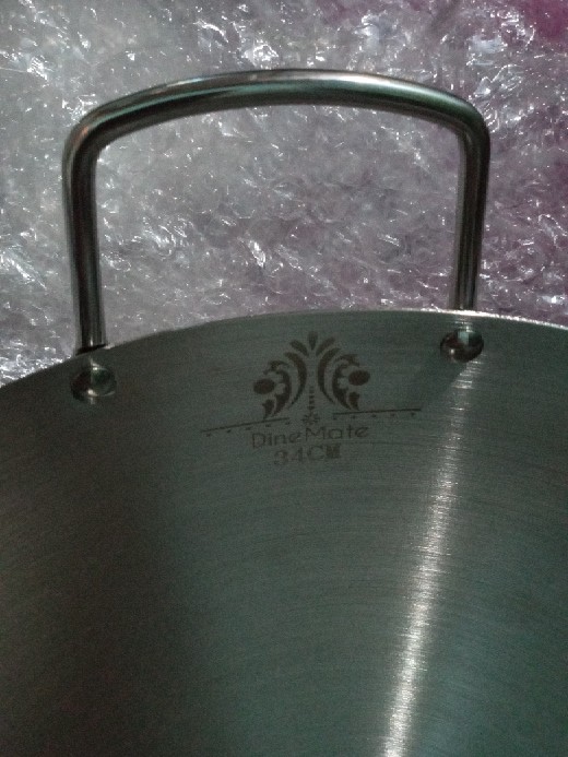 Wajan Penggorengan Kuali Wok Stainless Polos Gagang Panjang 30cm 32cm 34cm Wajan Enamel