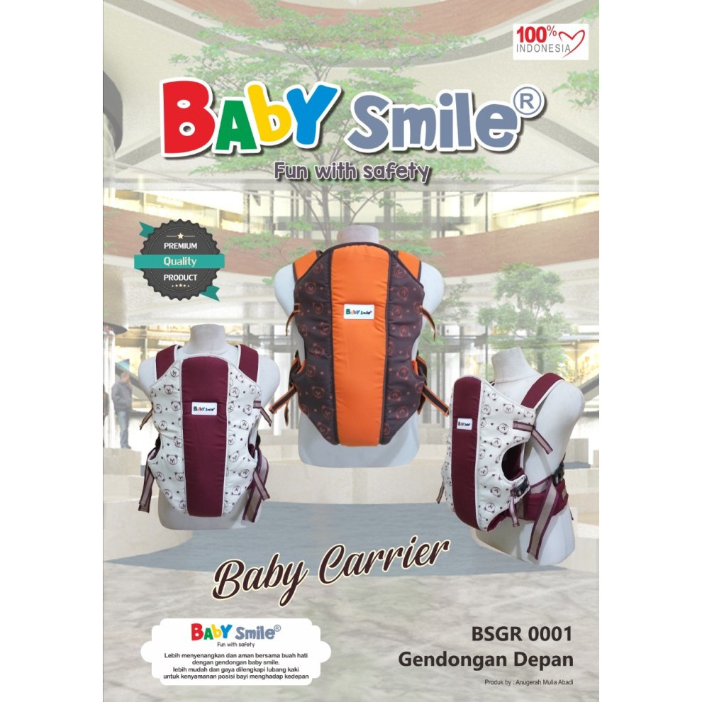 Gendongan Ransel Depan Bayi Print Baby Smile BSGR 0001