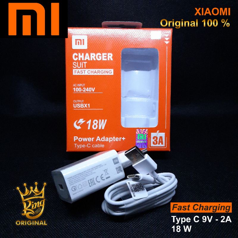 ORIGINAL CHARGER XIAOMI REDMI NOTE 8 PRO USB TYPE C 18W MDY-10-EF CASAN ORIGINAL XIAOMI