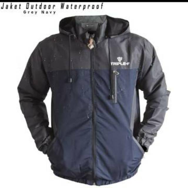 JAKET WATERPROOF JUMBO XXL XL L HOODIE BISA LEPAS / JAKET PRIA ANTI AIR JUMBO