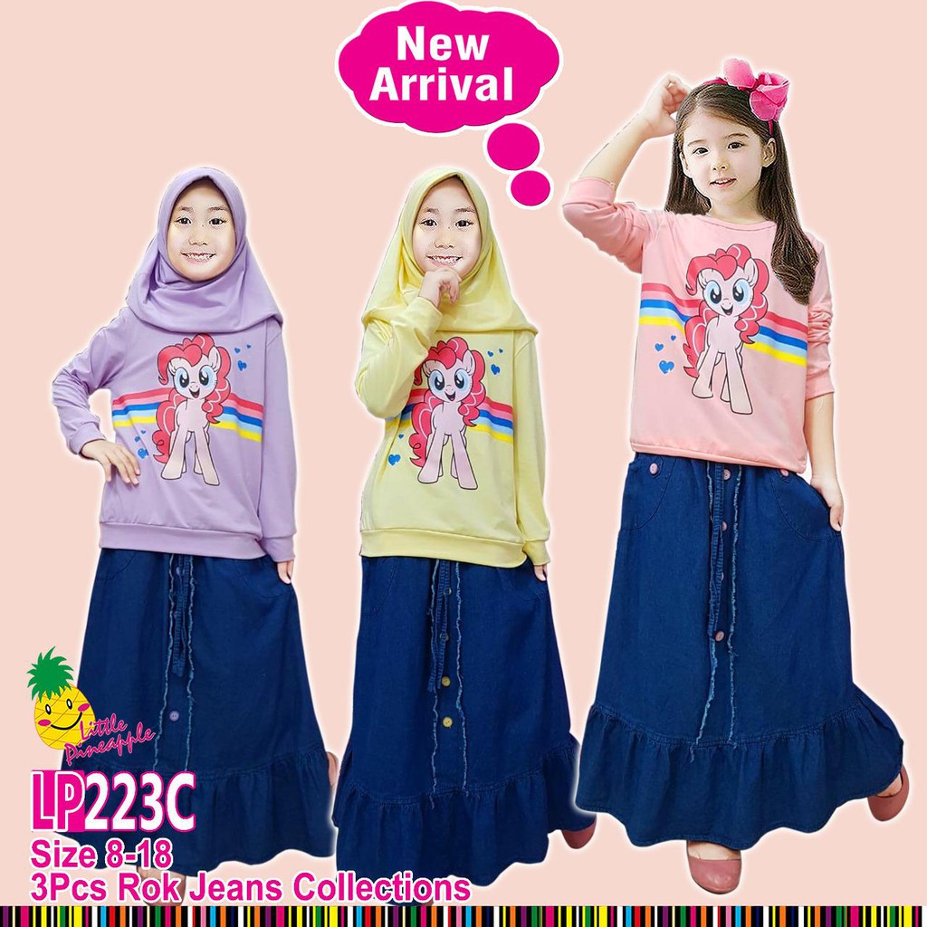 SETELAN ROK MUSLIM ANAK PEREMPUAN USIA 5-10 TAHUN