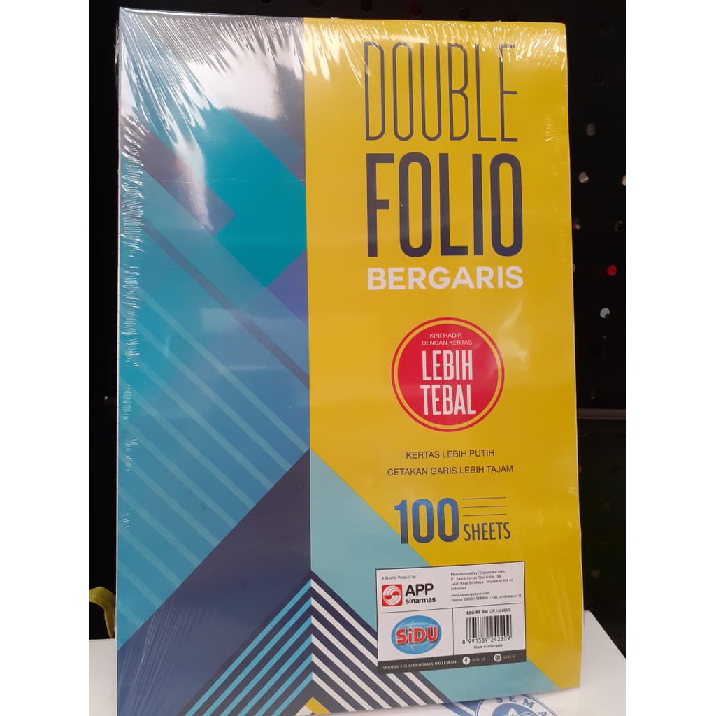 

HAN STATIONERY KERTAS DOUBLE FOLIO BERGARIS SIDU 100 Lembar