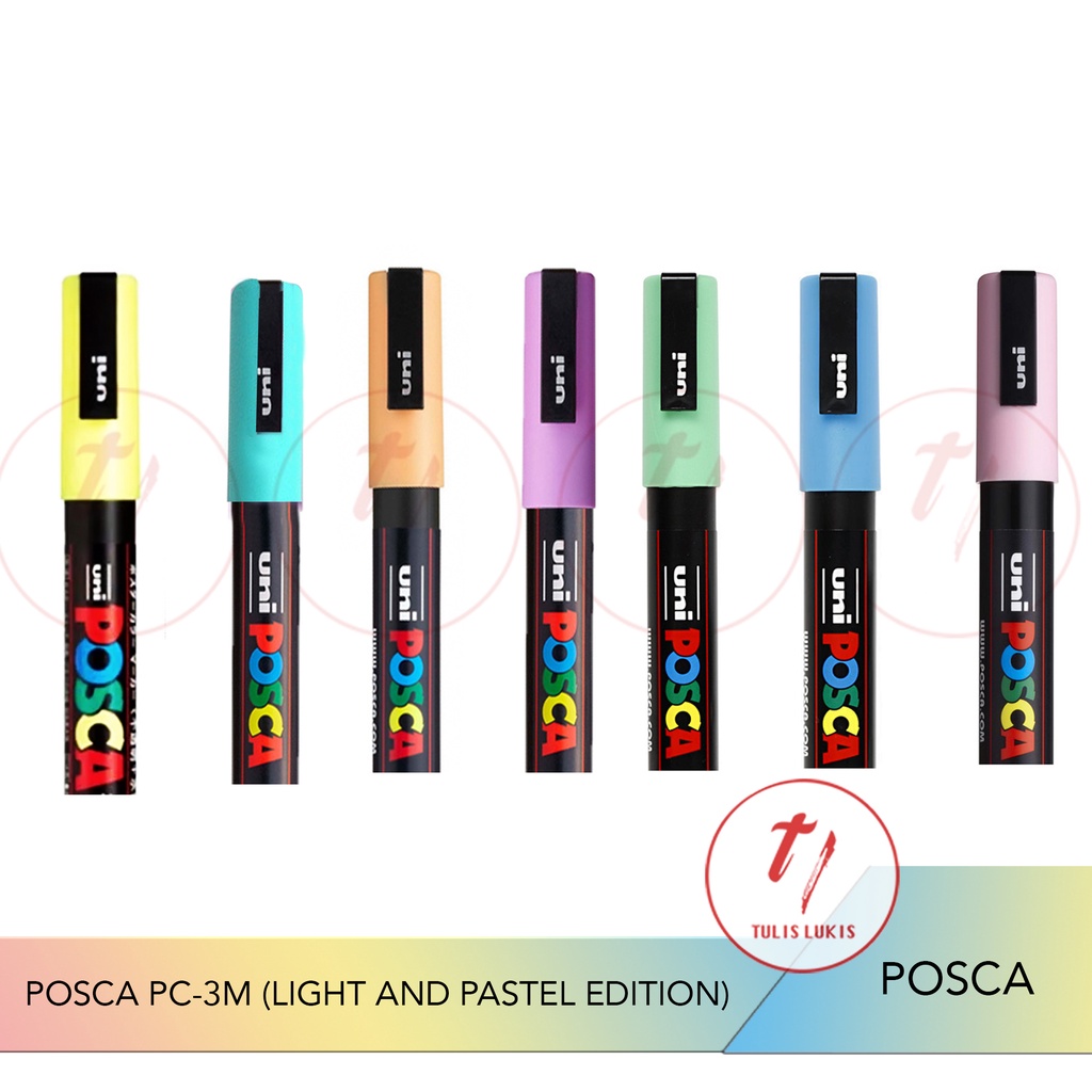 

Spidol Uni Posca Marker PC-3M (tip 1.5mm) pastel light ed