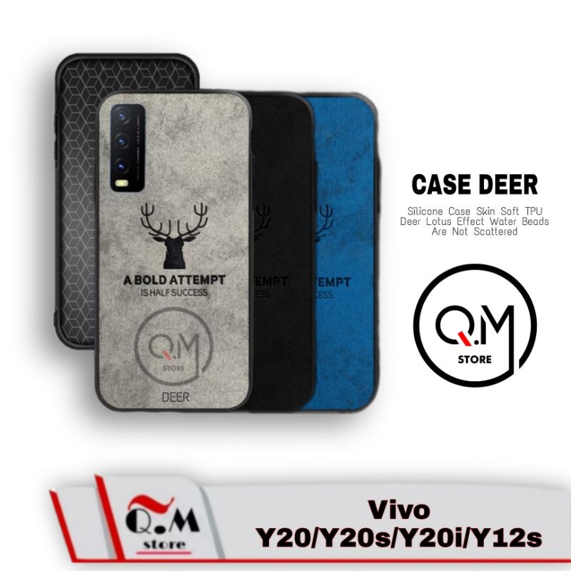 Case Deer Vivo T1 5G / Vivo Y20 Vivo Y20s Vivo Y20i Vivo Y12s Softcase Deer TPU High Quality Pelindung Back Cover