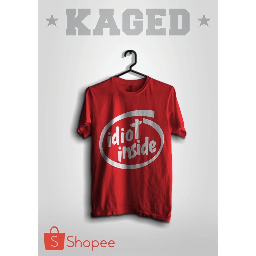 Kaos Plesetan Intel Inside #Merah/Red Kaos Intel Inside Kaos Idiot Inside Kaos Plesetan