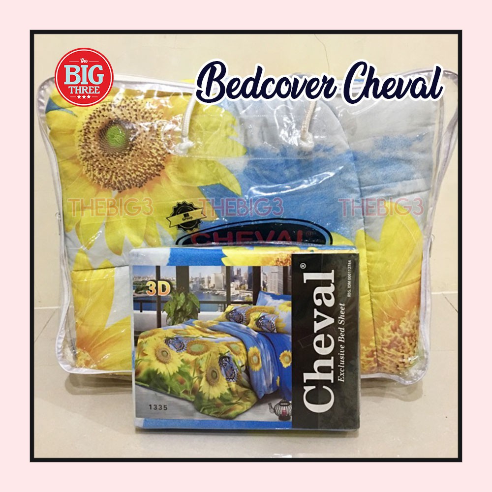 CHEVAL Bedcover + Sprei 180x200 motif bunga minimalis karakter murah - King 180 BC