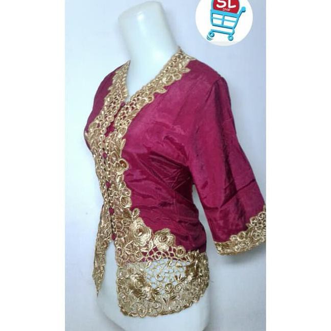 Atasan Kebaya 3/4 Bahan Silk / Kebaya Modern /Atasan Kebaya Merah