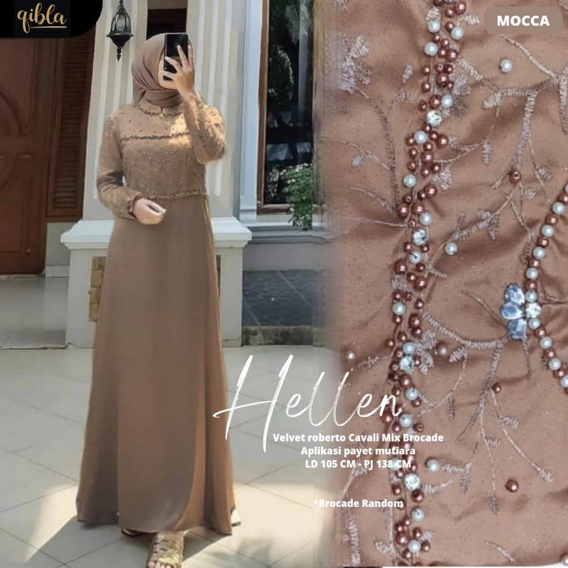 Gamis Pesta Kondangan Hellen Dress Original Qibla