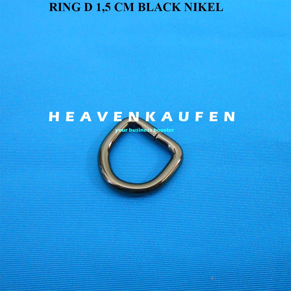 Ring D 1,5 cm Warna Hitam Black Nikel Kualitas Premium