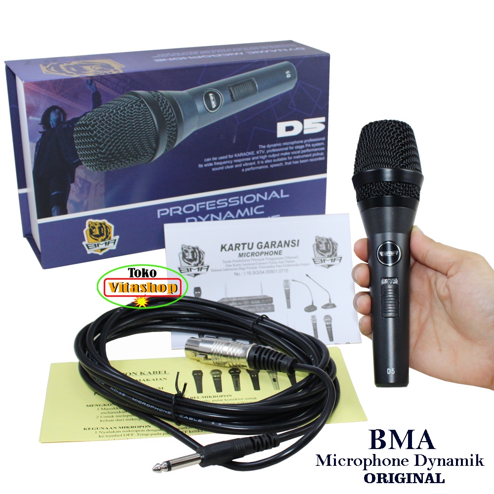 Mic Kabel BMA D5 Microphone Dynamik Original / Mikrofon Mik Bergaransi