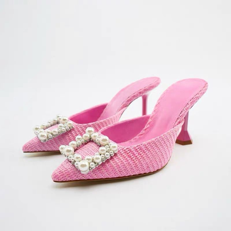 SANDAL HEELS WANITA IMPORT FASHION / ZR ZARA 320 PINK ANYAM HEELS