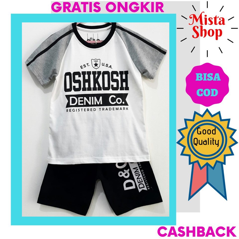mistaonlineshop Kaos Anak Laki  Laki Usia 1 - 6 Tahun Motif Oshkosh.