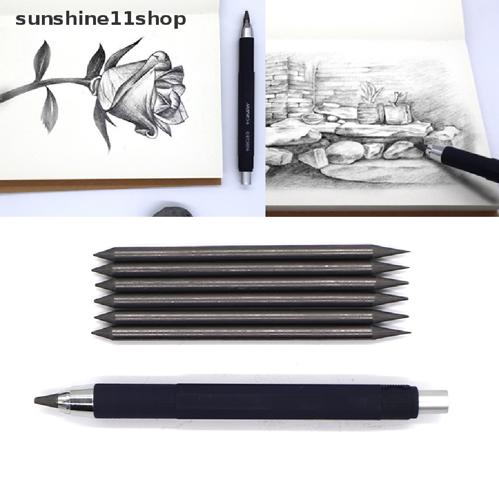 Sho 1 Set Pensil Mekanik Otomatis 4B 5.6mm Untuk Sketsa / Menggambar