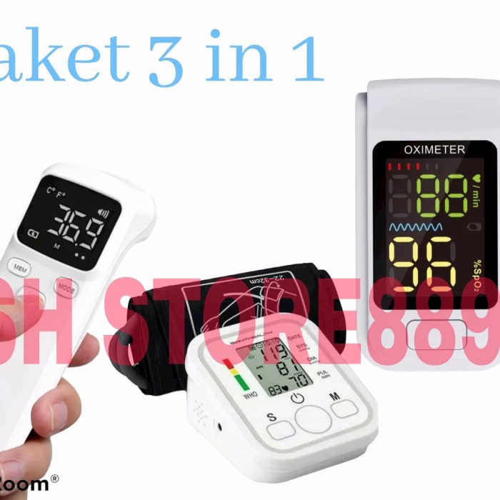 paket 3in1 oximeter pulse termometer thermometer Tensimeter digital