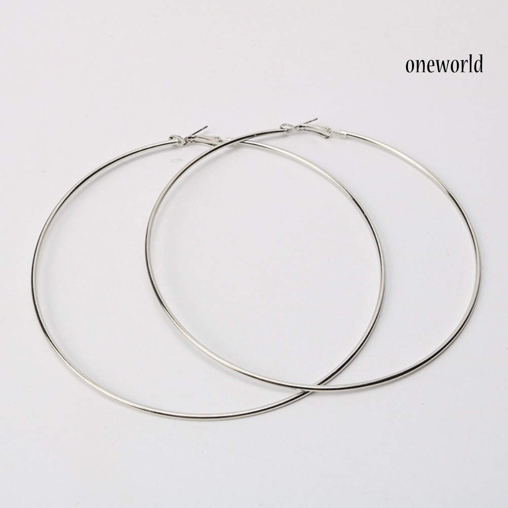 OW# Simple Women Hollow Big Circle Hoop Earrings Party Statement Jewelry Friend Gift