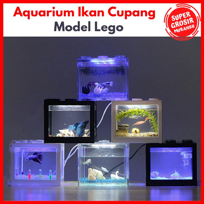 Aquarium Ikan Cupang Mini Model Lego dengan Lampu LED TOP5