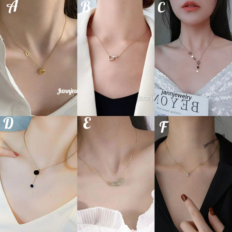 kalung titanium nori love anti karat tidak alergi KT-88