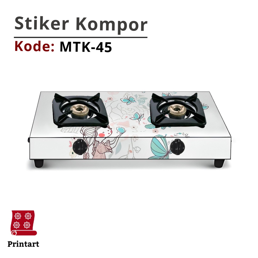 Stiker Kompor 1 Tungku dan Sticker Kompor 2 Tungku Motif Minimalis Kode MTK-45