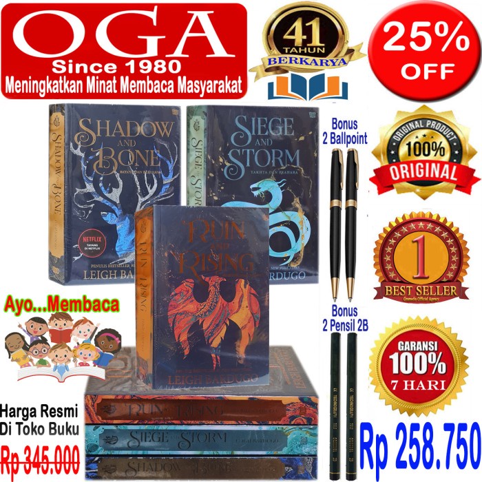 

HOT SALE!!! PAKET 3 BUKU LEIGH BARDUGO - SHADOW AND BONE, SIEGE AND STORM, RUIN TERLARIS