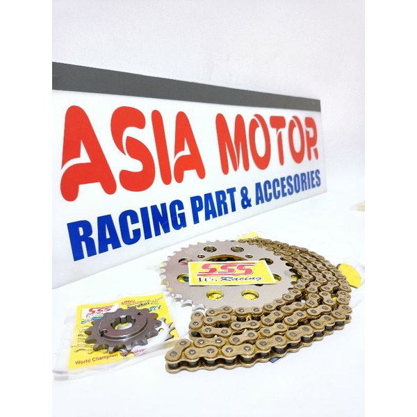 Gear Set Sss 415 Tipis Rantai Gold 415 Ninja R Ninja RR  kawasaki Ninja 150