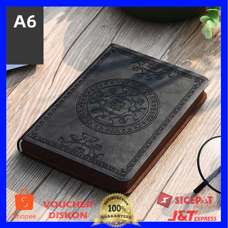 

Buku Catatan Jurnal Notebook Cover Vintage Pattern PU Leather A6
