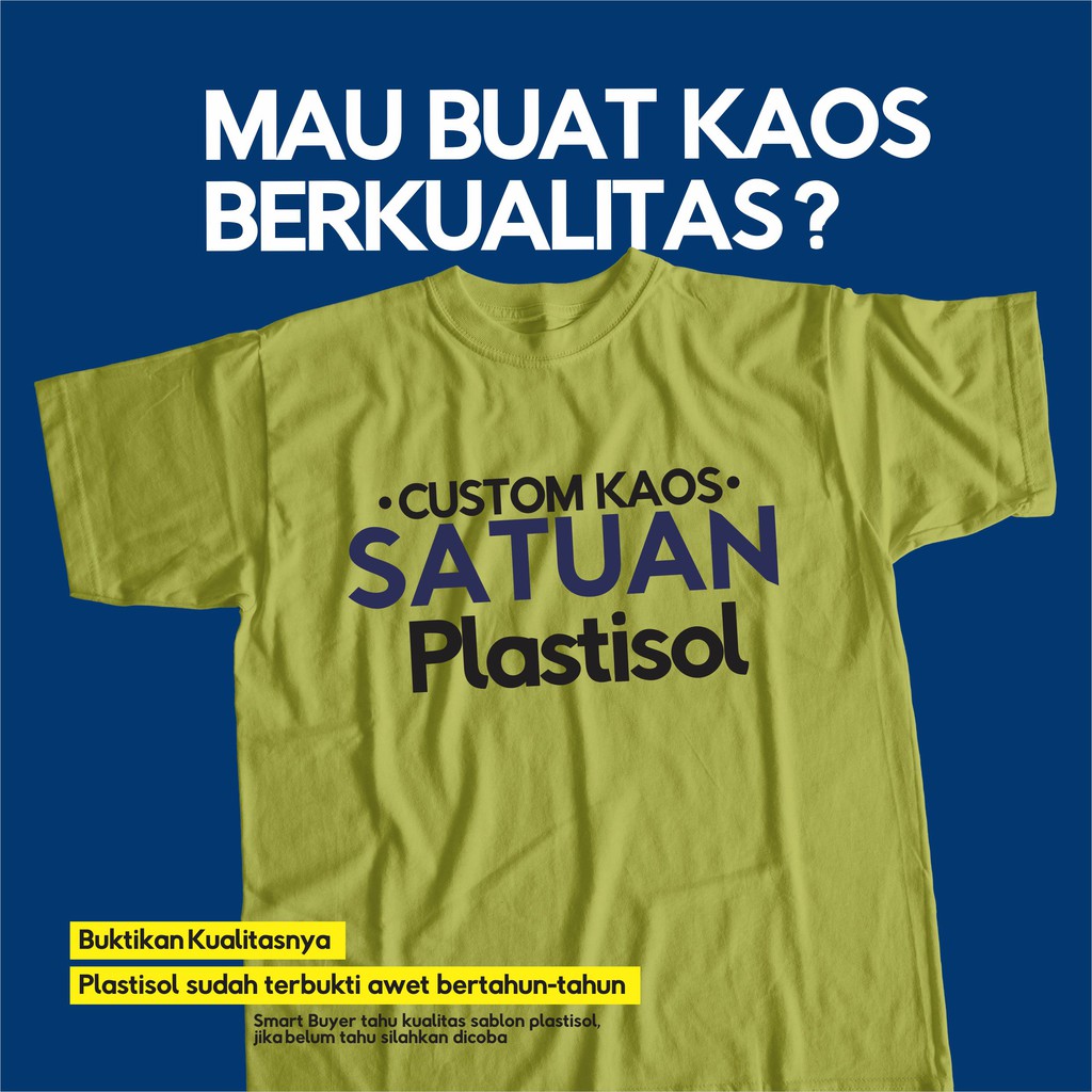 SABLON KAOS SATUAN, SABLON MANUAL TINTA PLASTISOL PRIA DAN WANITA