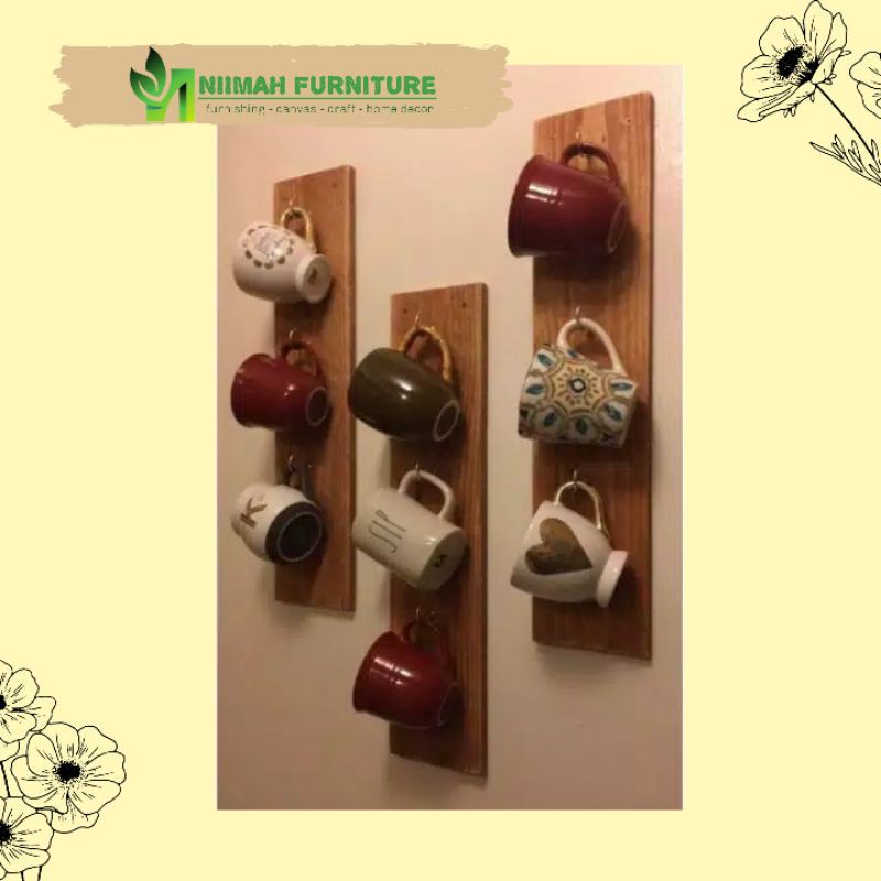 Rak Gantungan Gelas Serbaguna Rak Dapur Kayu Jati Belanda
