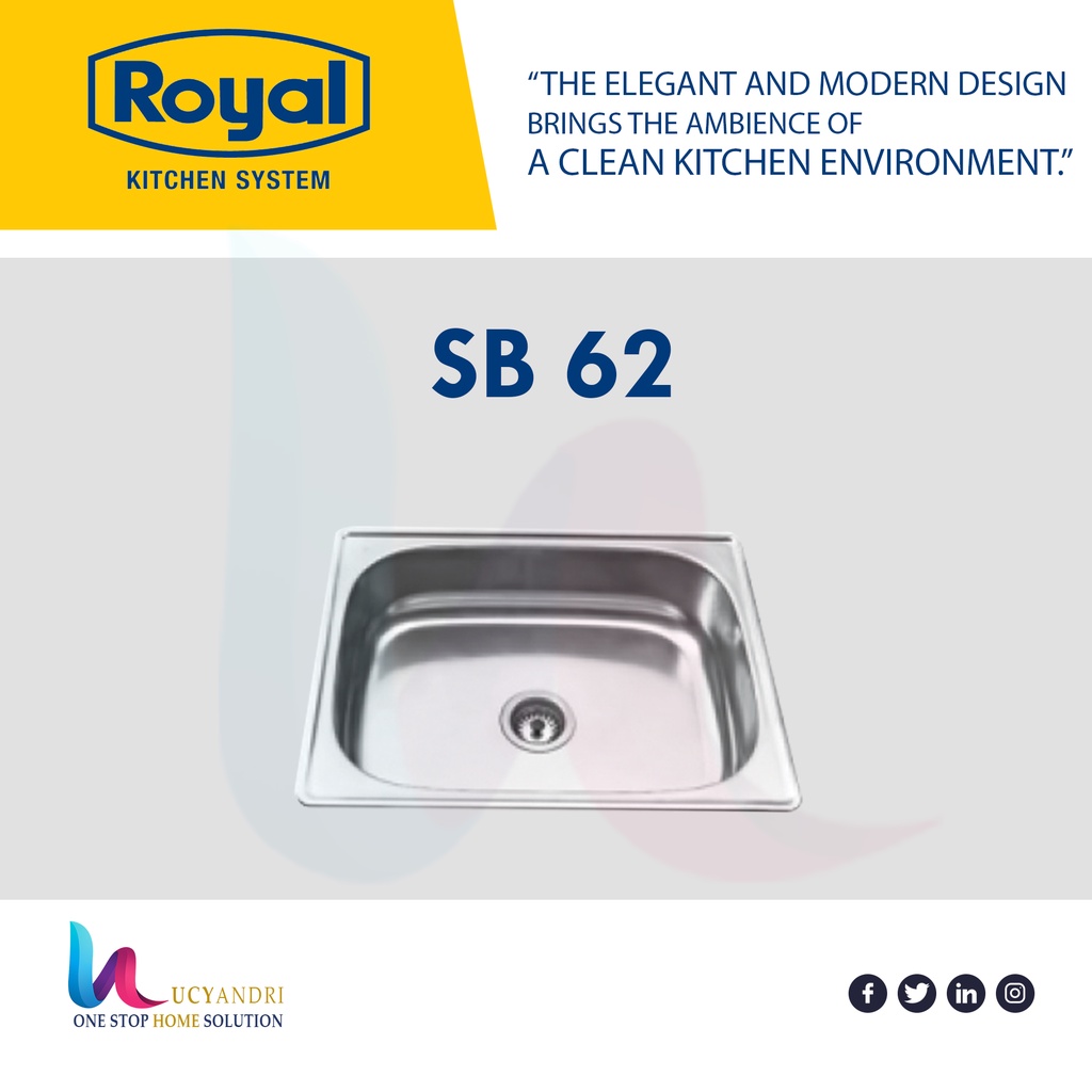 KITCHEN SINK BAK CUCI PIRING STAINLESS ROYAL SB62