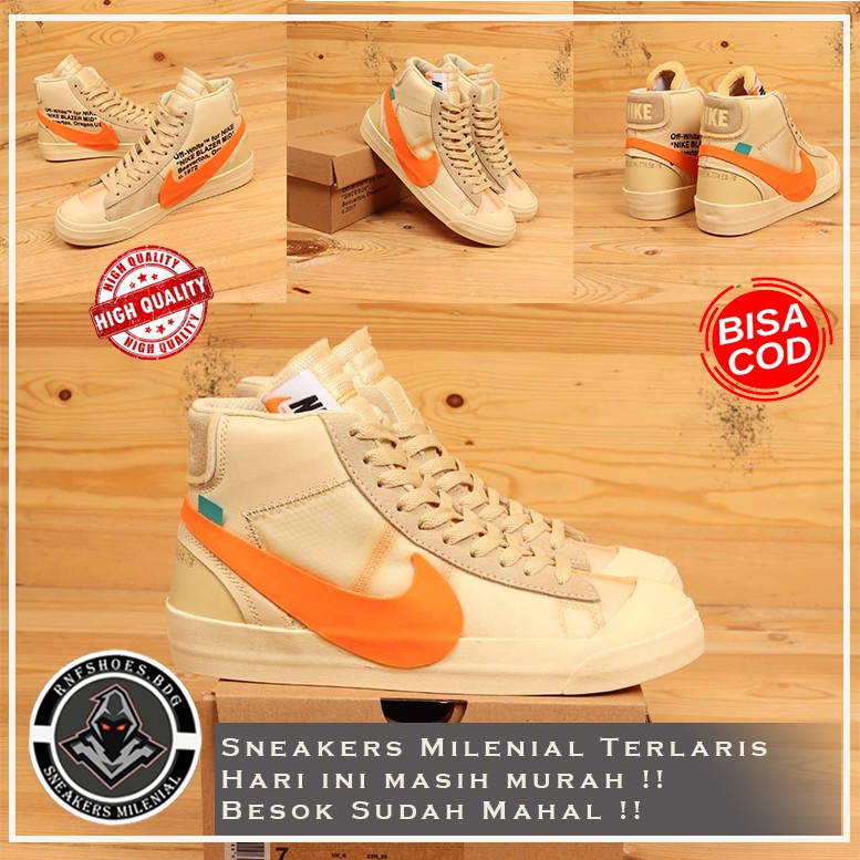 Sepatu Sneaker Murah Nike Blazer Mid X Off-White All Hallows Eve Original Premium Import BNIB NEW