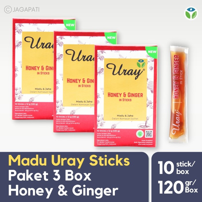 

Paket 3 Box Madu Uray Honey Stick Sachet - Ginger - Madu Murni - Madu