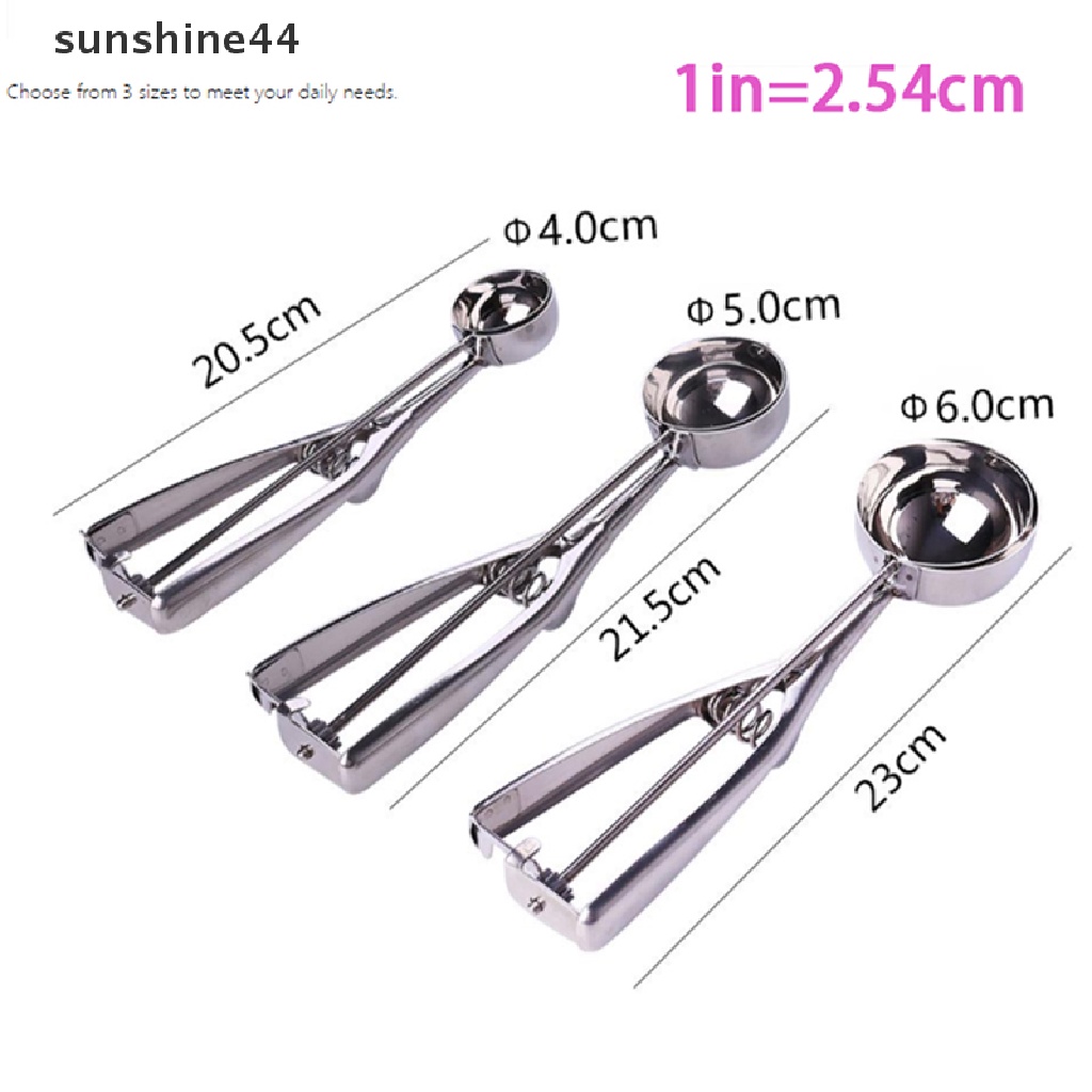 Sunshine Sendok Es Krim Mekanik Bahan Stainless Steel | Cetakan Kue / Biskuit Bentuk Bola Melon