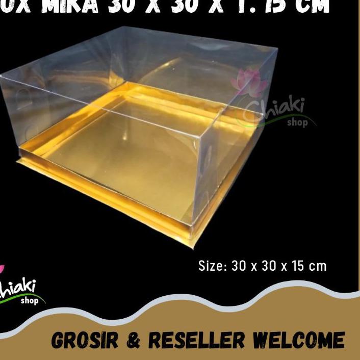 

✧ Box Mika GOLD Uk 30 x 30 x T. 15 cm Cake Pudding Tart Dus Emas Karton Tebal CHIAKI ☆