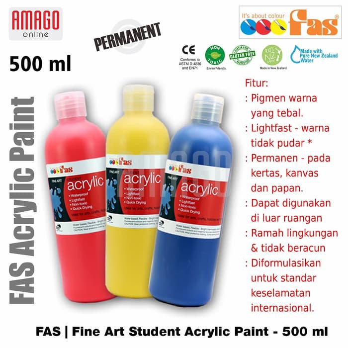 FAS - STUDENT ACRYLIC PAINT - 500 ML - YELLOW OXIDE