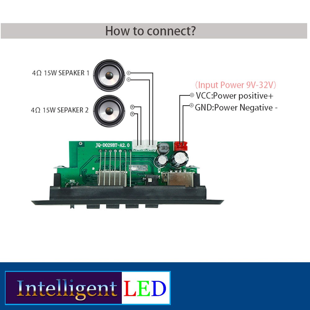 Amplifier 2x3W 5-12V Bluetooth MP3 Decoder Board FM TF SD Card AUX Module