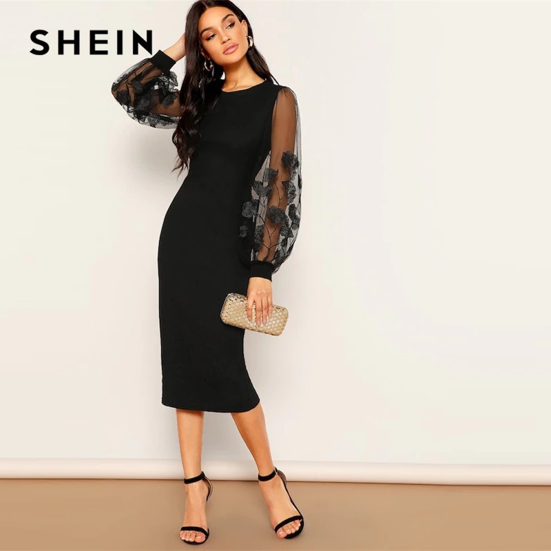 shein knee length dresses