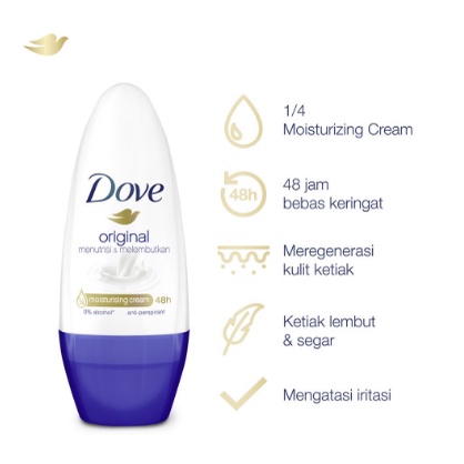 (SATUAN) DOVE DEODORANT WANITA /DOVE ROLL ON NOURISH AND SMOOTH 40ML /DOVE DEODORANT ROLL ON WANITA