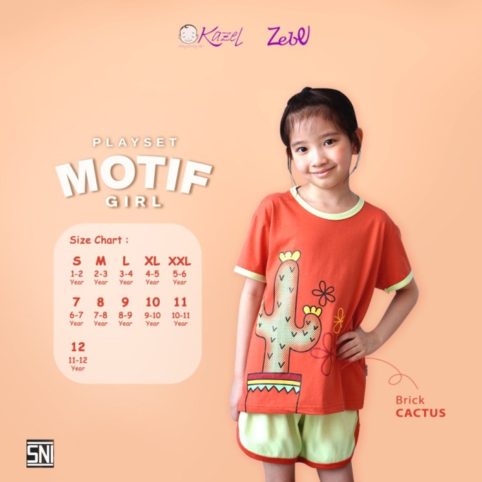 KAZEL Playset Setelan Anak Perempuan 1-5Thn Baju Set Lengan Pendek Baju Anak Santai Casual