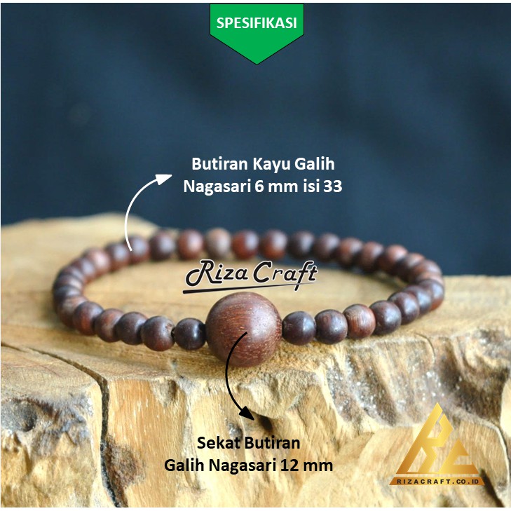 Gelang Tangan Tasbih 33 Butir Muslim Kayu Galih Nagasari Nogosari Gunung Jati Cirebon Merah ASLI