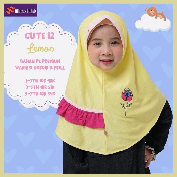 HIJAB / JILBAB / KERUDUNG / CUTE PAD 12 Anak Nibras Terbaru
